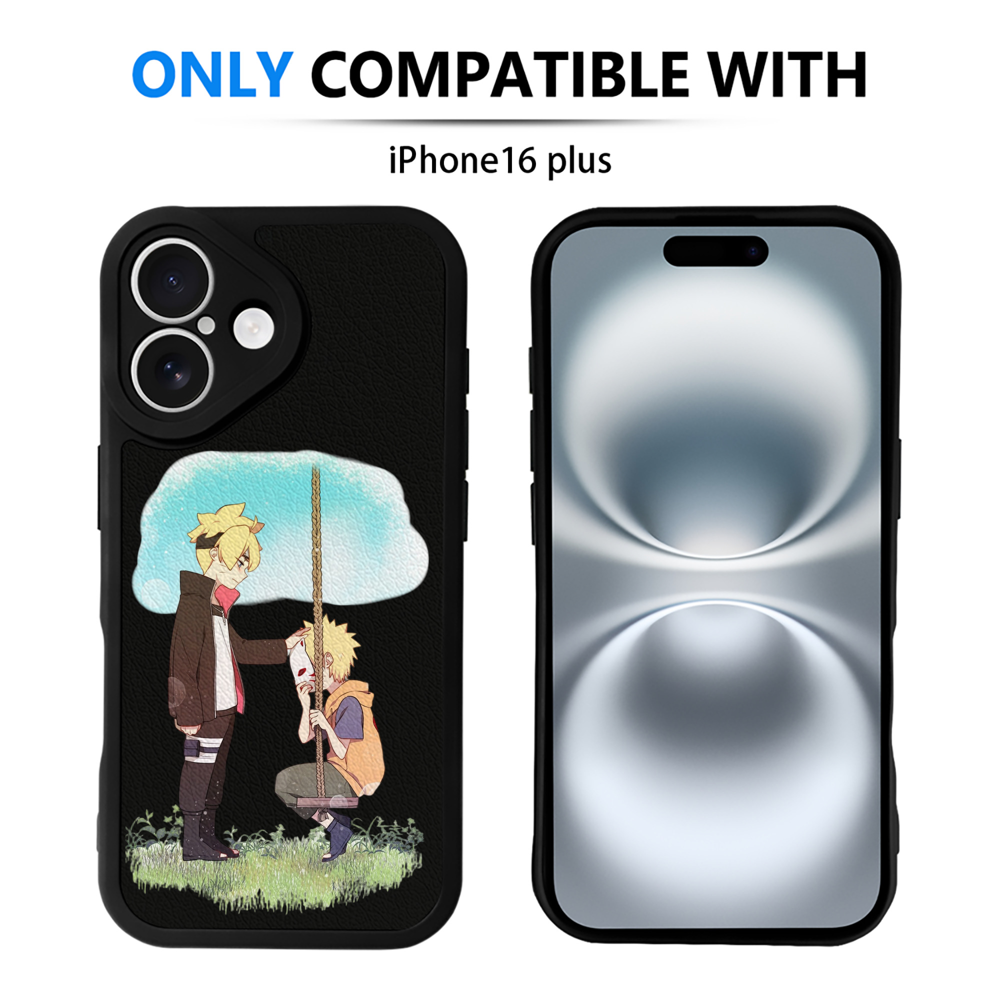 （画像用） NARUTO -ナルト- うずまき ボルト Uzumaki Boruto 【iPhone 16シリーズ対応】シリコンスマホケース（レザー調） 材質：シリコン